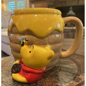 Cute Winnie The Pooh Honey Pot Ceramic 3D Sculpted Mug Hot Cold Drinks Cup 23 Oz